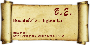 Budaházi Egberta névjegykártya